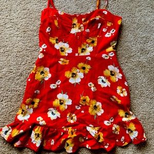 Sexy short back zip Hawaiian floral dress